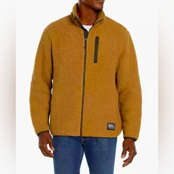 Eddie Bauer Fleece Jacket Men's Long Sleeves Full Zip Brown NEW XXL - Picture 1 of 7